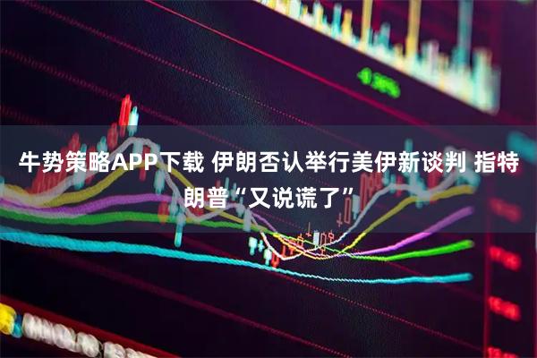 牛势策略APP下载 伊朗否认举行美伊新谈判 指特朗普“又说谎了”